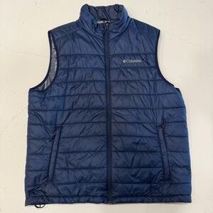 Columbia Men’s Omni-Heat Puffer Vest Navy Blue Thermal Heat Lining Large